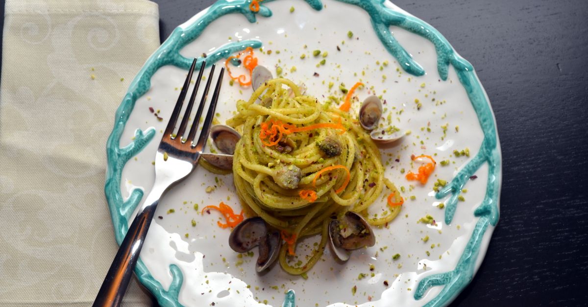 Trofie mortadella e pistacchi