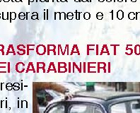 Sassari - Trasforma Fiat 500 in una gazzella dei Carabinieri