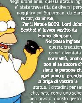 Natale 2009, statua inglese travestita da Homer Simpson
