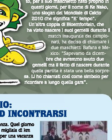 Mondiali di Sudafrica 2010: i nomi dei bambini nati durante i campionati