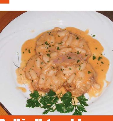 Rollè di tacchino su vellutata di fagioli